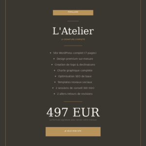 L'Atelier — Signature Complète